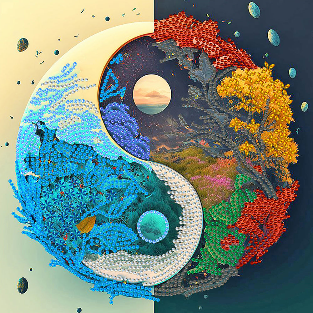 Yin Yang Landscape - Special Shaped Drill Diamond Painting 30*30CM