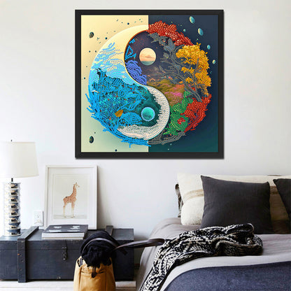 Yin Yang Landscape - Special Shaped Drill Diamond Painting 30*30CM