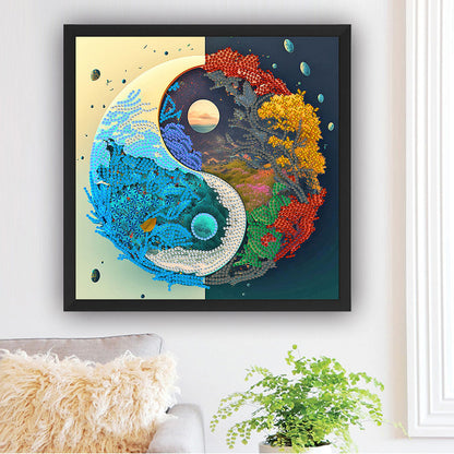 Yin Yang Landscape - Special Shaped Drill Diamond Painting 30*30CM