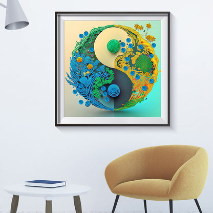 Yin Yang Landscape - Special Shaped Drill Diamond Painting 30*30CM