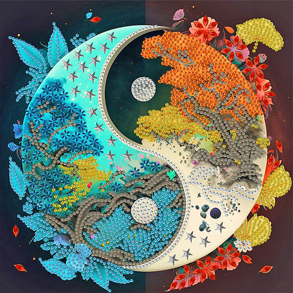 Yin Yang Landscape - Special Shaped Drill Diamond Painting 30*30CM