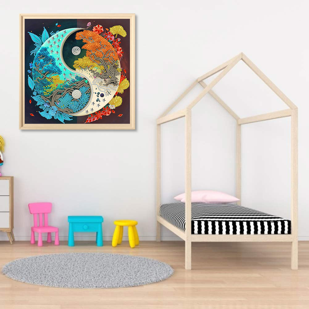 Yin Yang Landscape - Special Shaped Drill Diamond Painting 30*30CM
