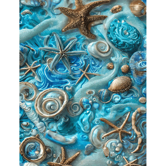 Beach Starfish - Full Round Drill Diamond Painting 30*40CM