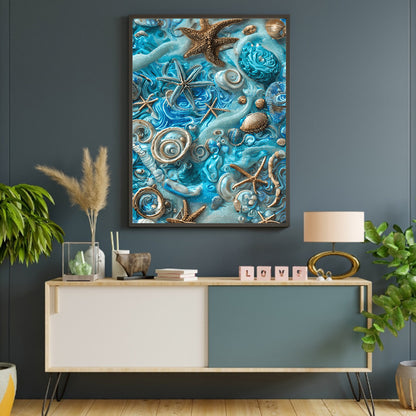 Beach Starfish - Full Round Drill Diamond Painting 30*40CM