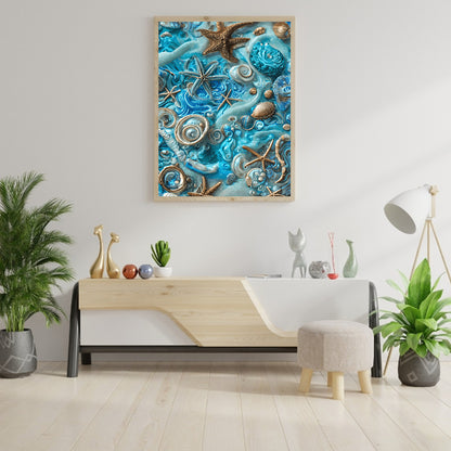 Beach Starfish - Full Round Drill Diamond Painting 30*40CM