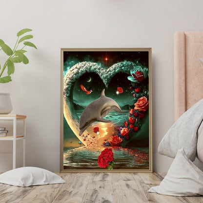 Beach Dolphin - Full Round Drill Diamond Painting 30*40CM