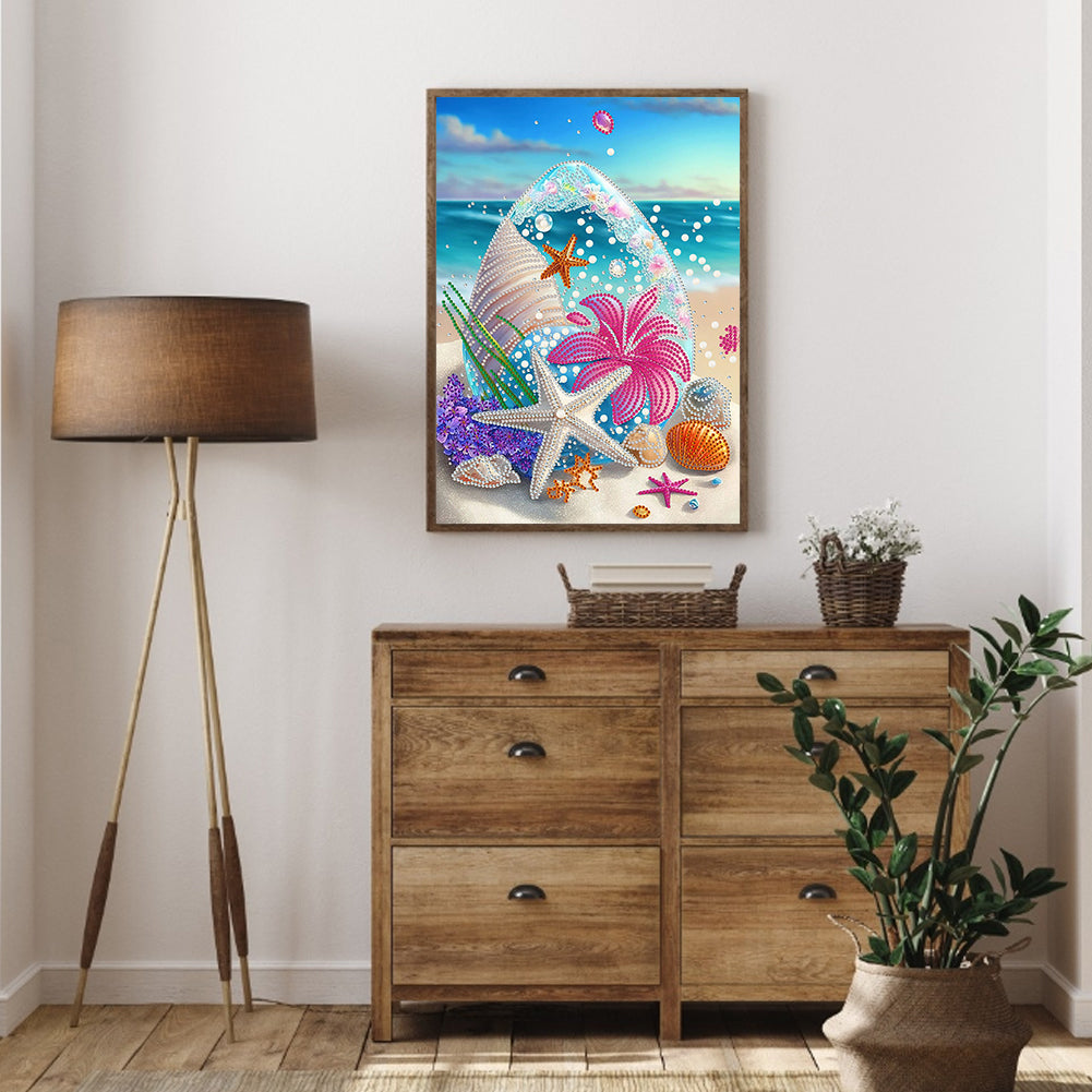 Dreamy Seaside Beach Shells - Special Shaped Drill Diamond Painting 30*40CM