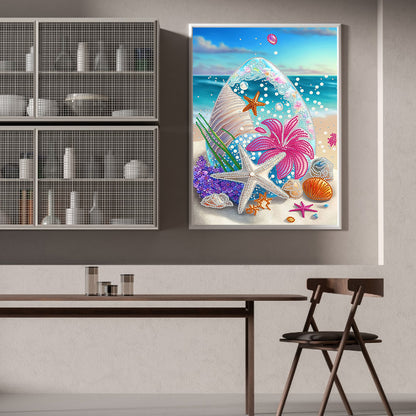 Dreamy Seaside Beach Shells - Special Shaped Drill Diamond Painting 30*40CM