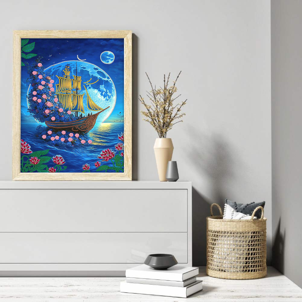 Dream Seaside Sea Cruise - Special Shaped Drill Diamond Painting 30*40CM