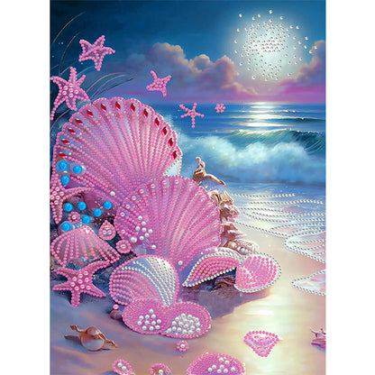 Dreamy Seaside Beach Shells - Special Shaped Drill Diamond Painting30*40CM