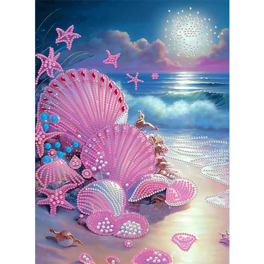 Dreamy Seaside Beach Shells - Special Shaped Drill Diamond Painting 30*40CM