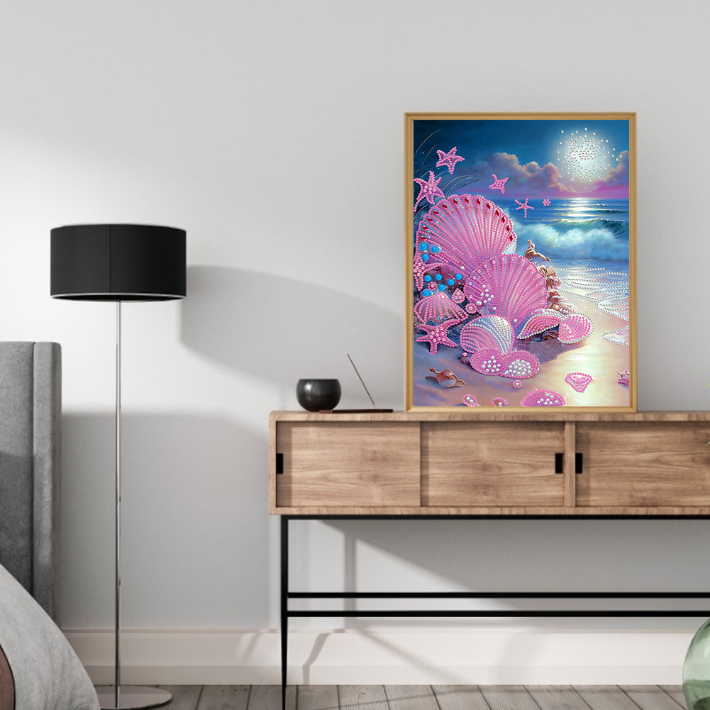 Dreamy Seaside Beach Shells - Special Shaped Drill Diamond Painting 30*40CM