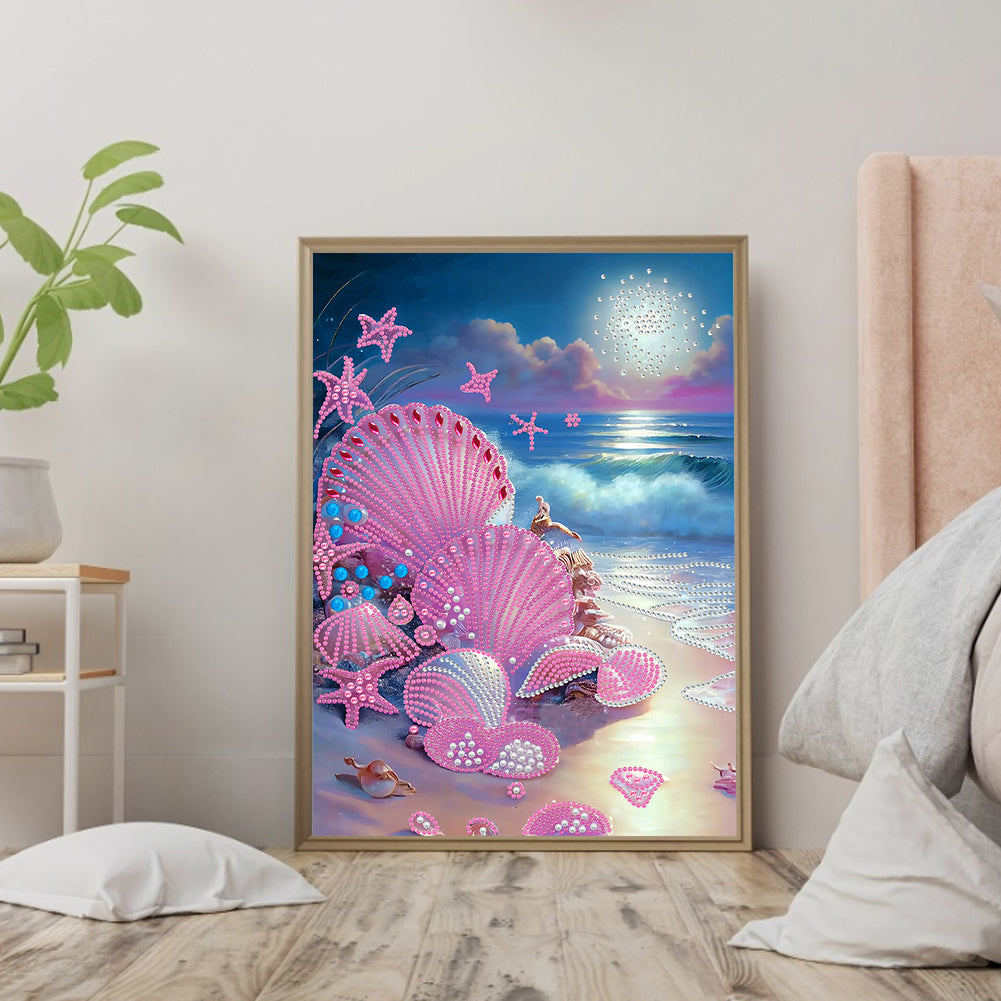 Dreamy Seaside Beach Shells - Special Shaped Drill Diamond Painting 30*40CM