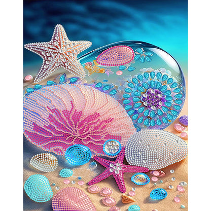 Dreamy Seaside Beach Shells - Special Shaped Drill Diamond Painting30*40CM