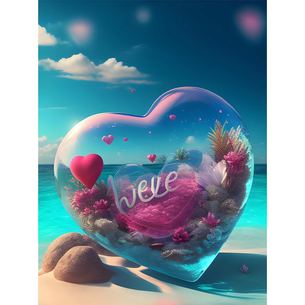 Beach Love - Full Round Drill Diamond Painting 30*40CM
