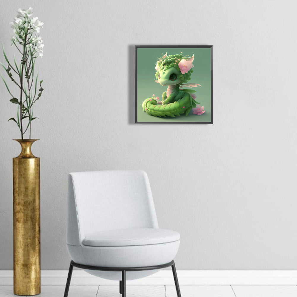 Gorgeous Green Dragon - Full Round Drill Diamond Painting 30*30CM