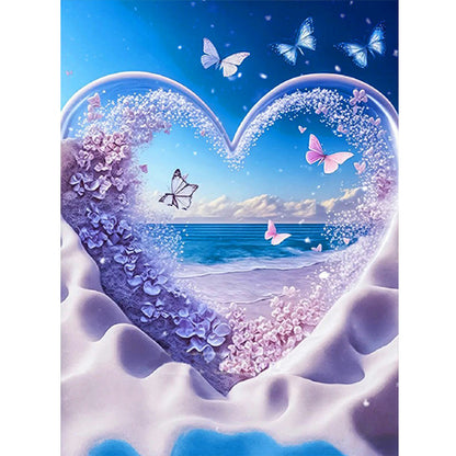 Beach Heart - Full Round Drill Diamond Painting 40*50CM