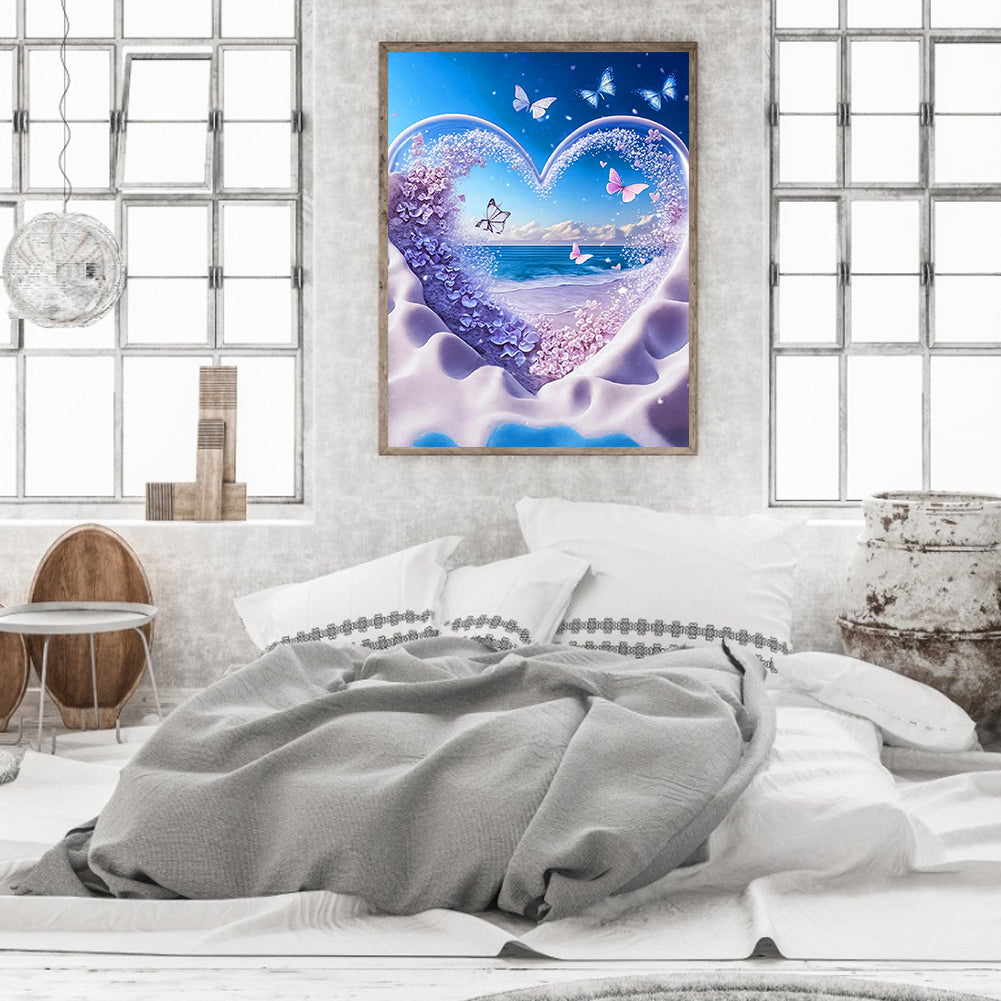 Beach Heart - Full Round Drill Diamond Painting 40*50CM