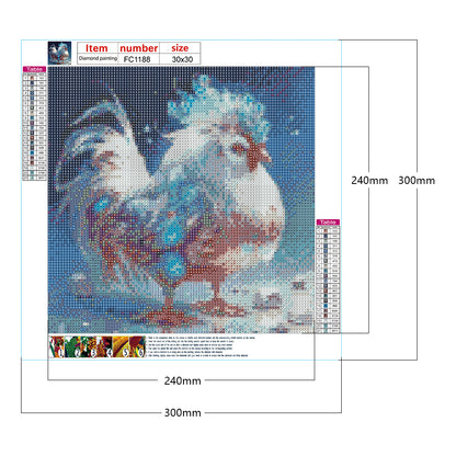 Zodiac Chicken - Full Square Drill Diamond Painting 30*30CM