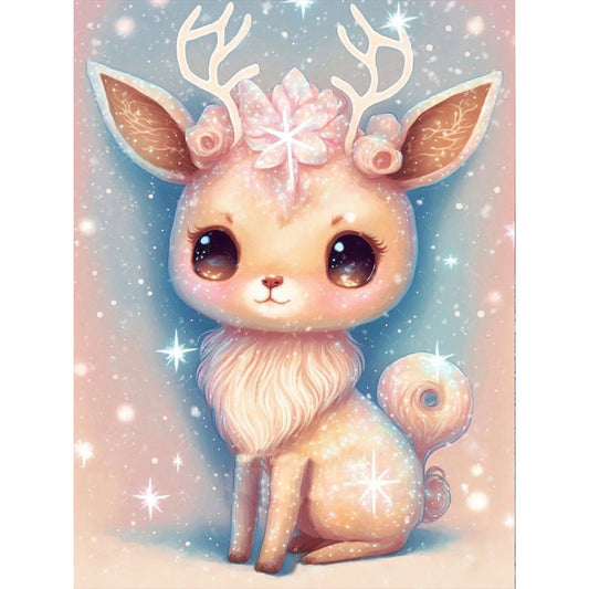 Fantasy Cartoon Sika Deer - Full Round Drill Diamond Painting 30*40CM