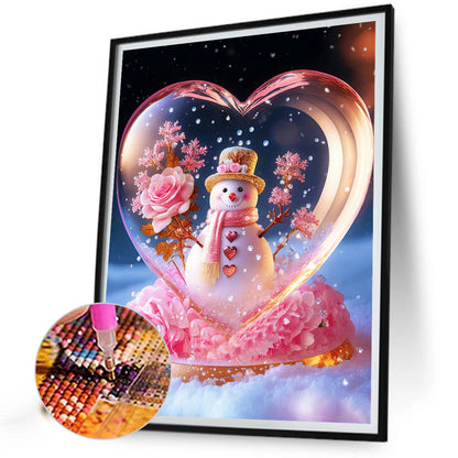 Fantasy Cartoon Love Snowman - Full Round Drill Diamond Painting 30*40CM