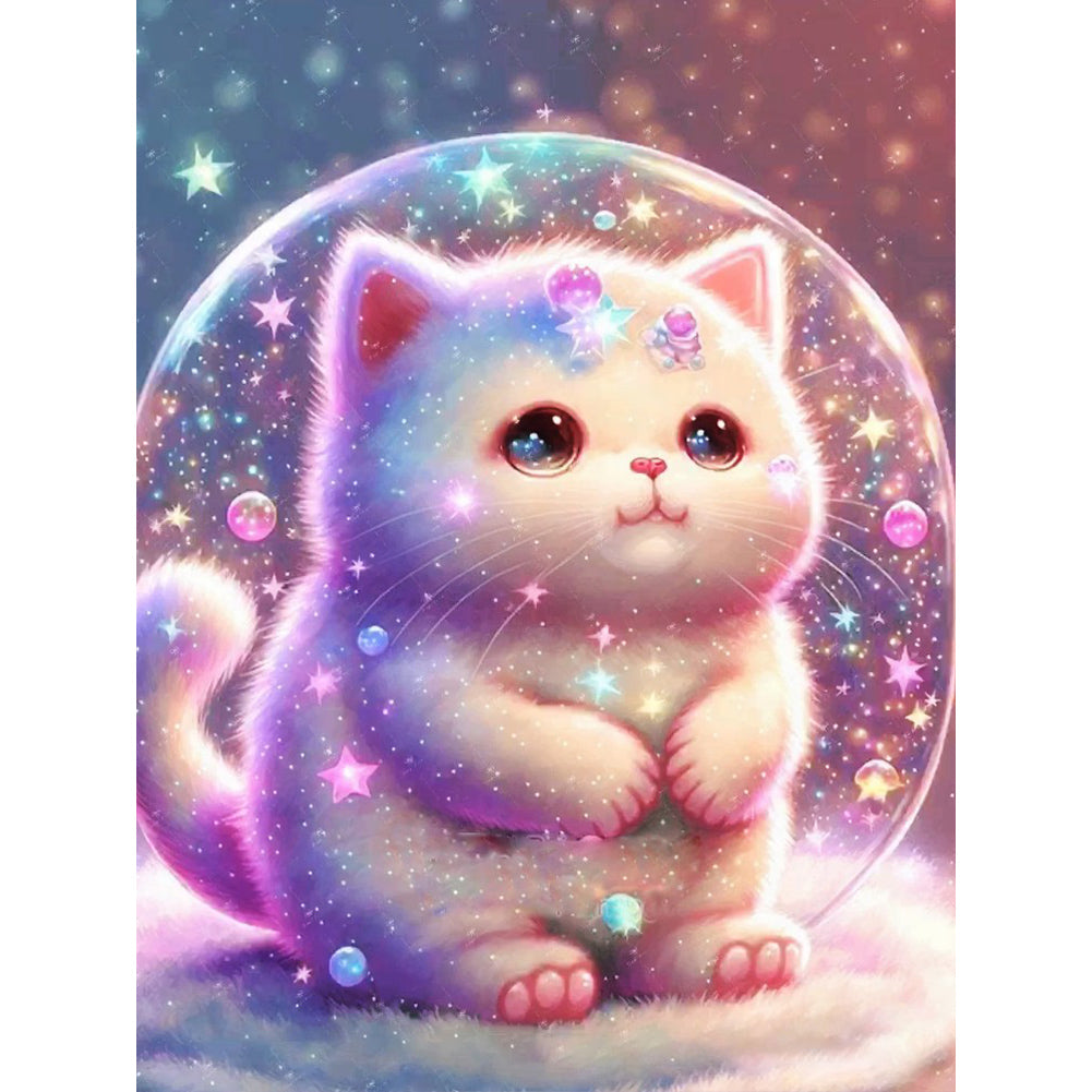 Fantasy Cartoon Kitten - Full Round Drill Diamond Painting 30*40CM