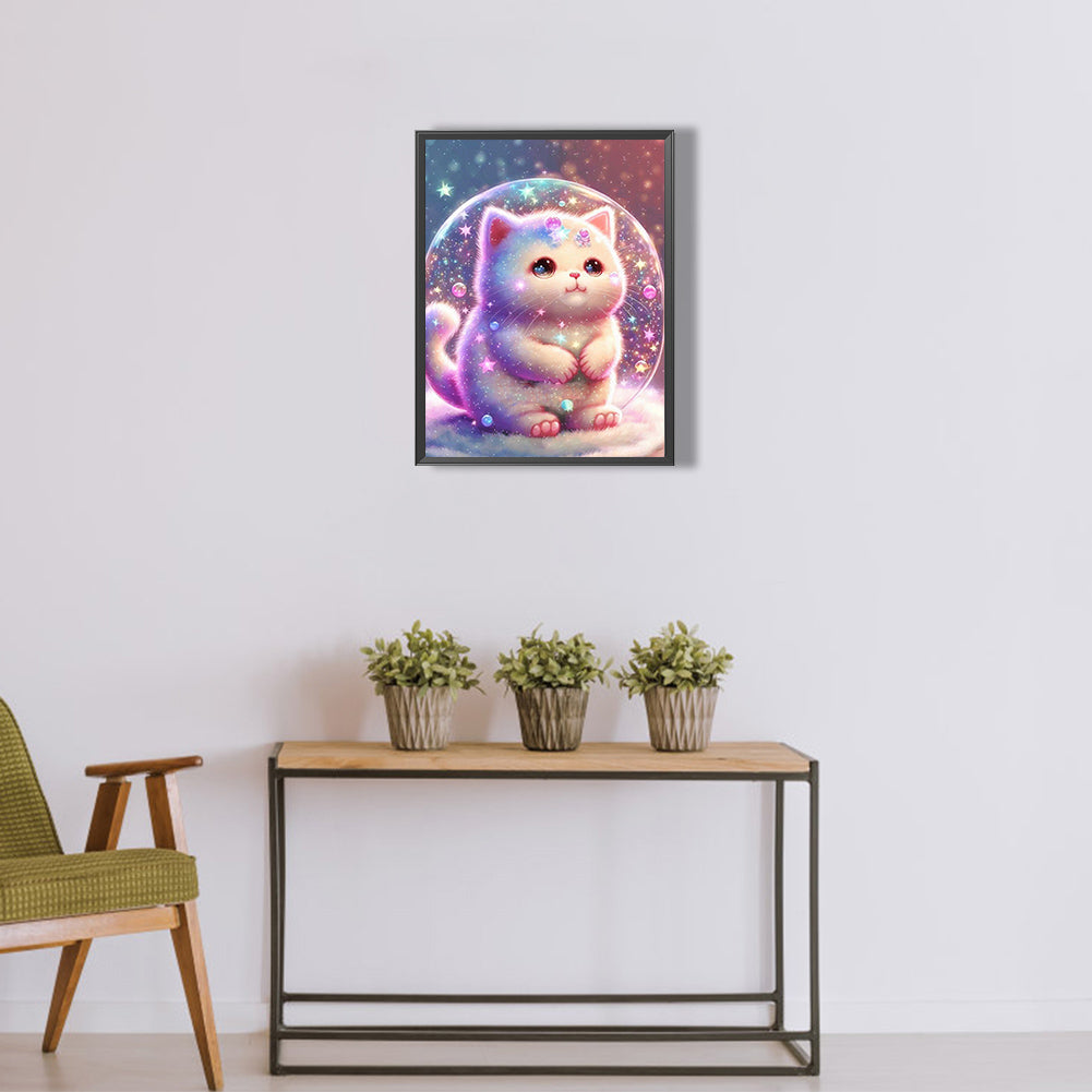 Fantasy Cartoon Kitten - Full Round Drill Diamond Painting 30*40CM