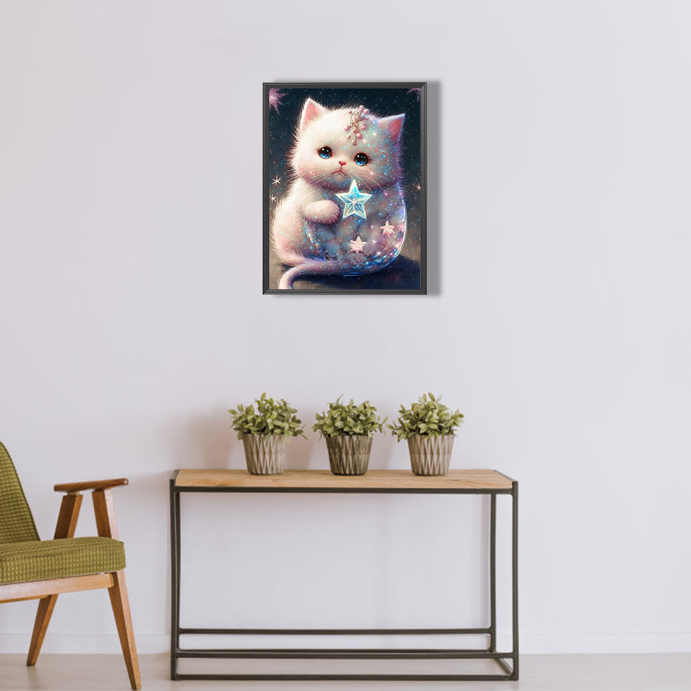 Fantasy Cartoon Kitten - Full Round Drill Diamond Painting 30*40CM
