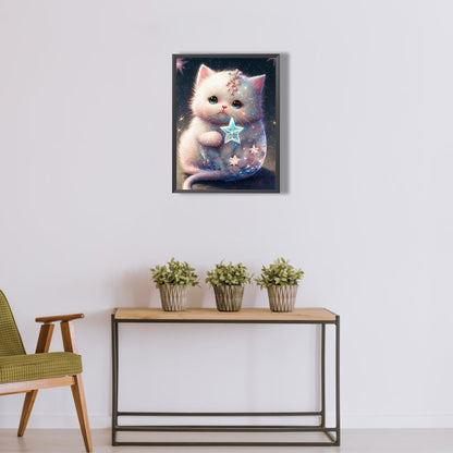 Fantasy Cartoon Kitten - Full Round Drill Diamond Painting 30*40CM
