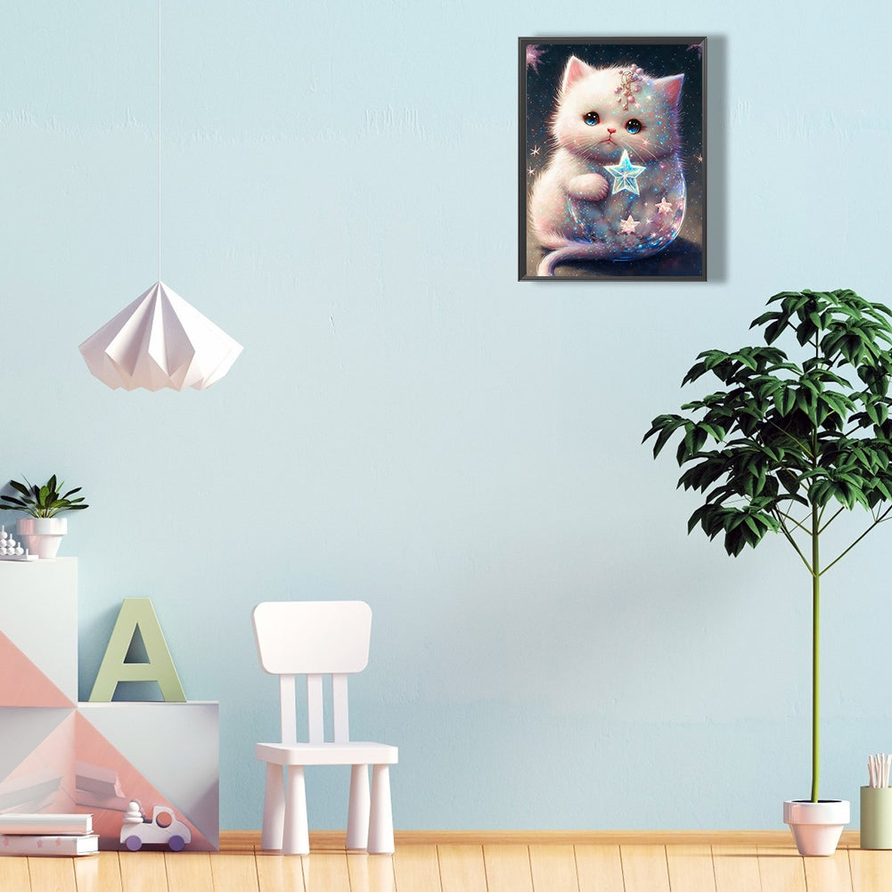 Fantasy Cartoon Kitten - Full Round Drill Diamond Painting 30*40CM