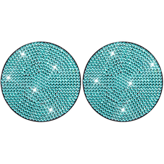 2pcs Anti Slip Coasters Acrylic DIY Car Coaster Solid Color for Table Home Decor(Lake Blue)