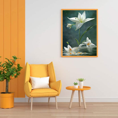 White Lily - Full Round Drill Diamond Painting 30*40CM