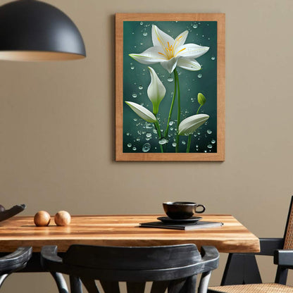 White Lily - Full Round Drill Diamond Painting 30*40CM