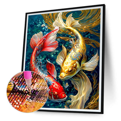 Pisces Koi - Full Round Drill Diamond Painting 30*40CM