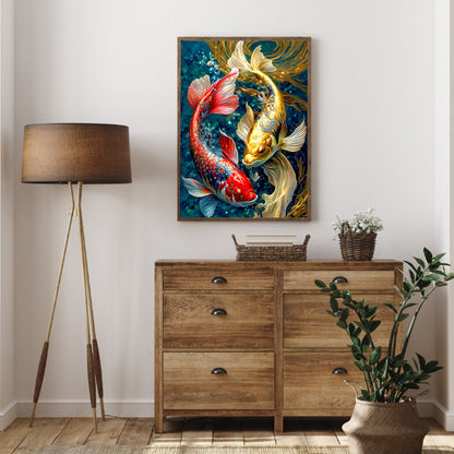 Pisces Koi - Full Round Drill Diamond Painting 30*40CM