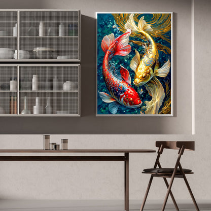 Pisces Koi - Full Round Drill Diamond Painting 30*40CM