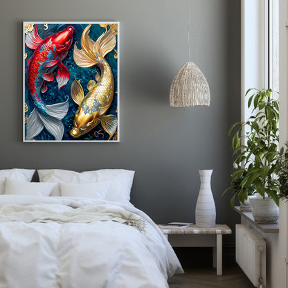Pisces Koi - Full Round Drill Diamond Painting 30*40CM