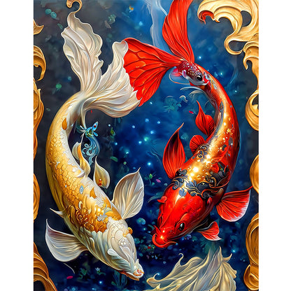 Pisces Koi - Full Round Drill Diamond Painting 30*40CM