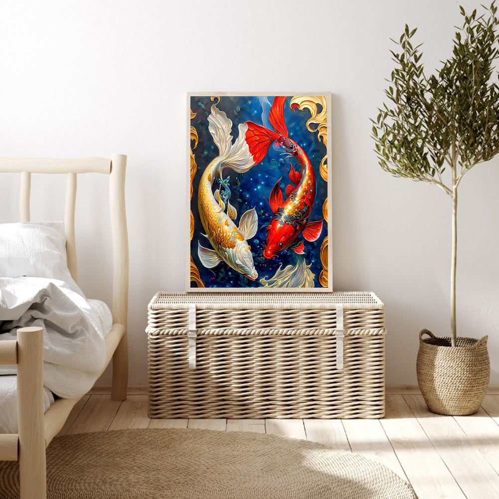 Pisces Koi - Full Round Drill Diamond Painting 30*40CM