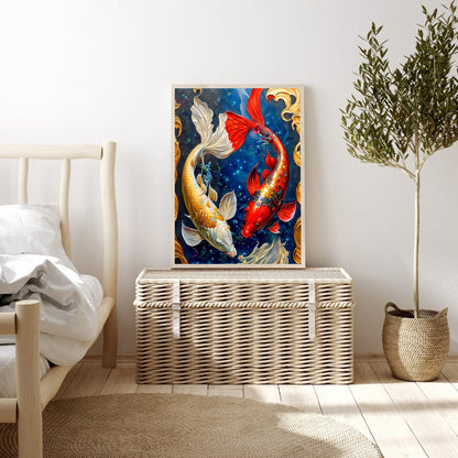 Pisces Koi - Full Round Drill Diamond Painting 30*40CM