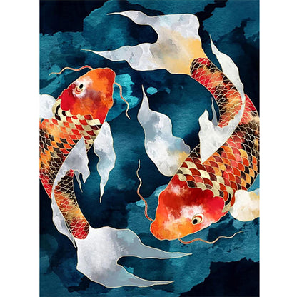 Double Koi - Full Round Drill Diamond Painting 30*40CM
