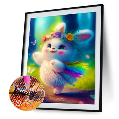 Lantern White Rabbit - Full Round Drill Diamond Painting 30*40CM