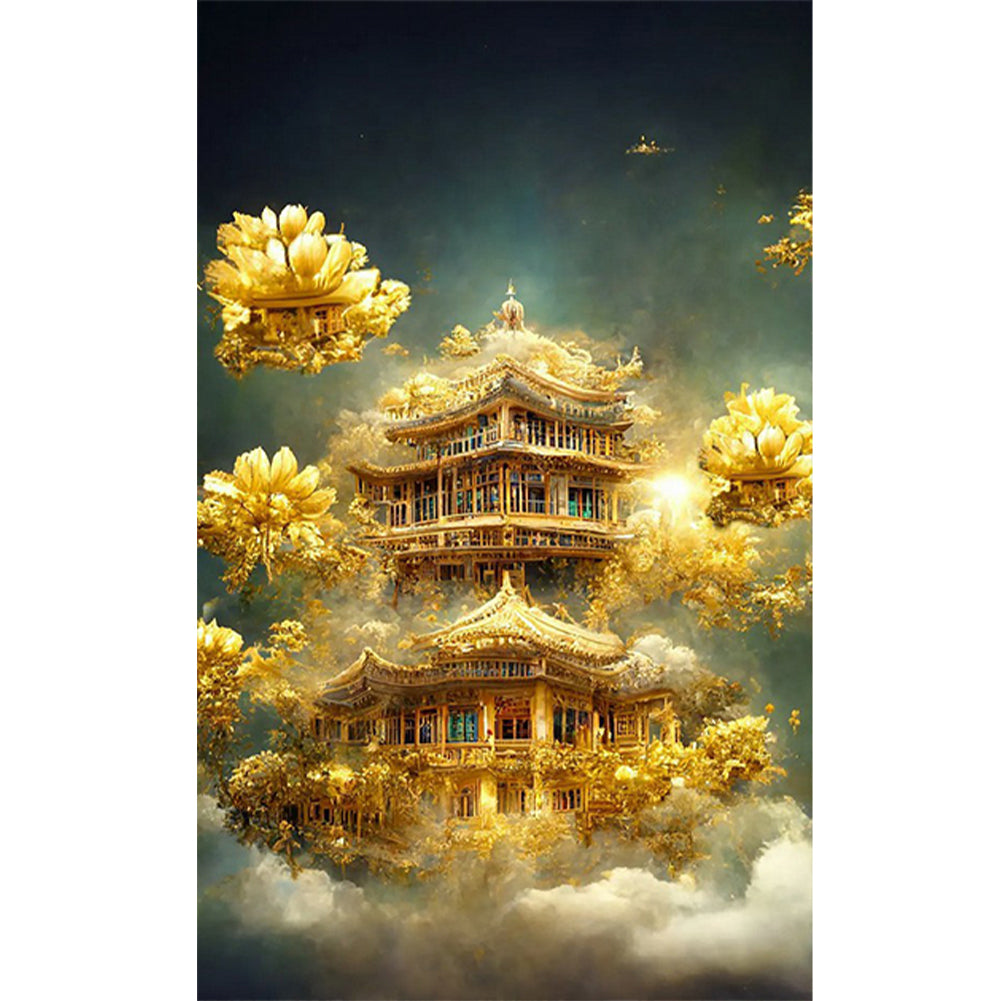 Fantasy Golden Castle - Full Round Drill Diamond Painting 40*60CM