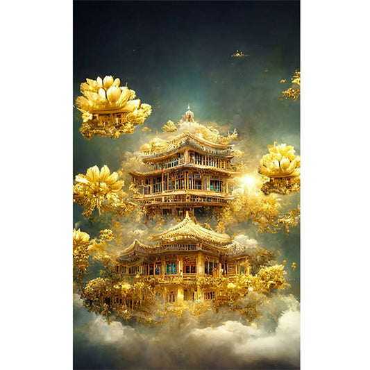 Fantasy Golden Castle - Full Round Drill Diamond Painting 40*60CM