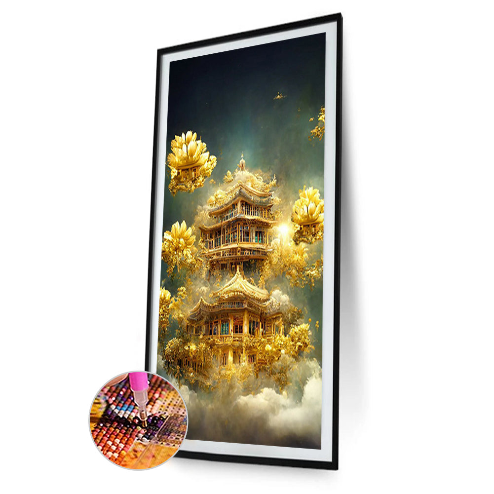 Fantasy Golden Castle - Full Round Drill Diamond Painting 40*60CM