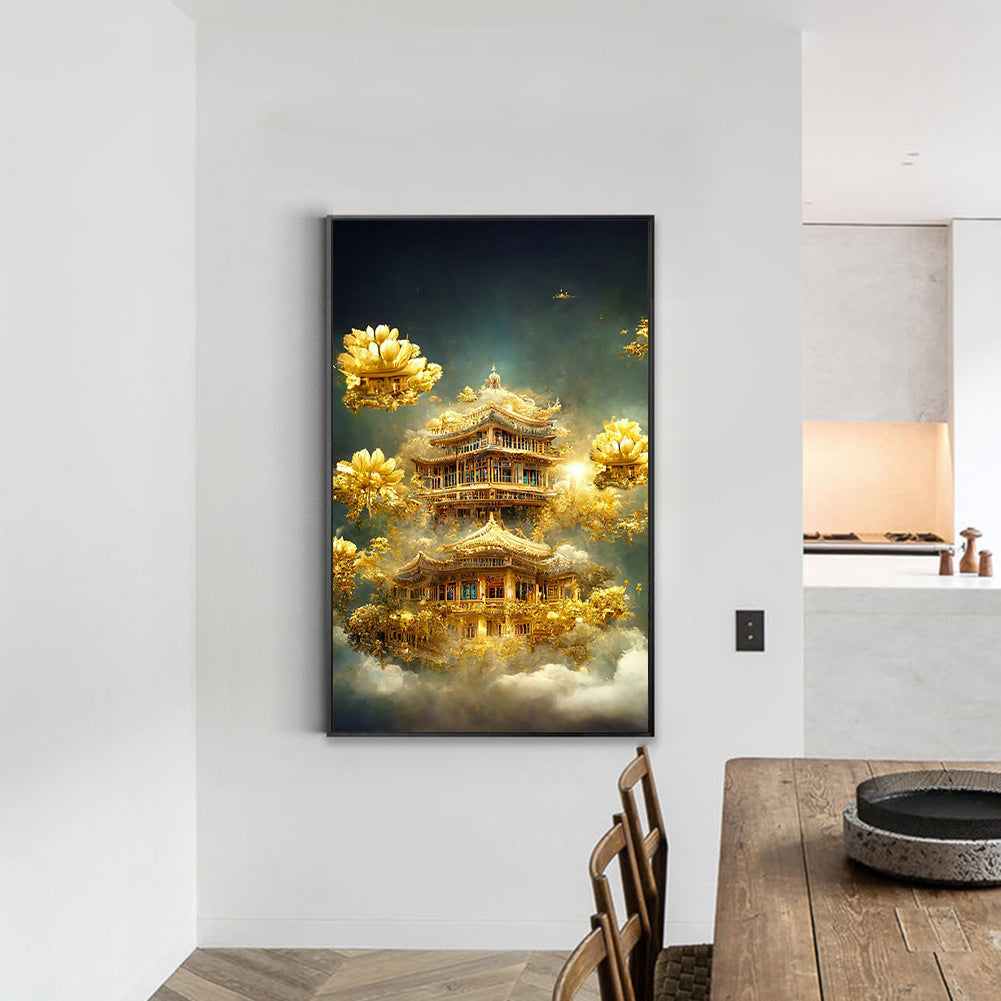 Fantasy Golden Castle - Full Round Drill Diamond Painting 40*60CM