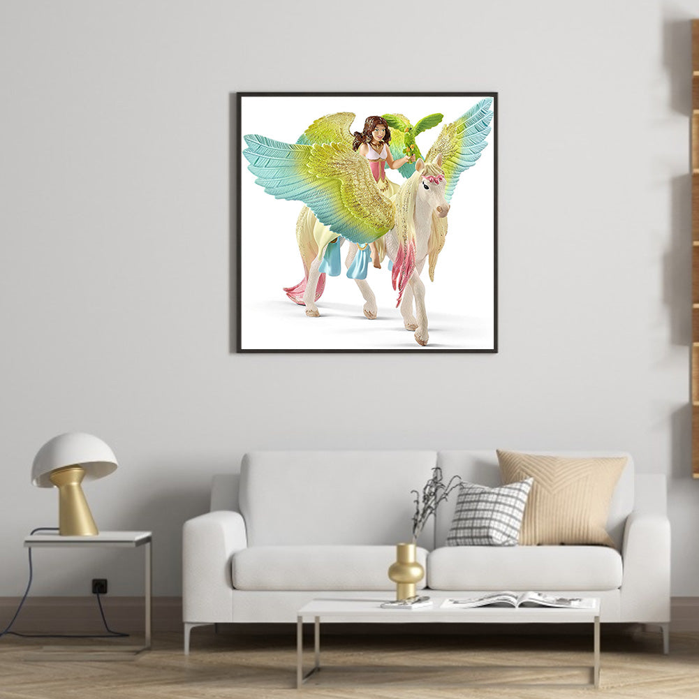 Angel And Pegasus Mounts - Full Round Drill Diamond Painting 30*30CM