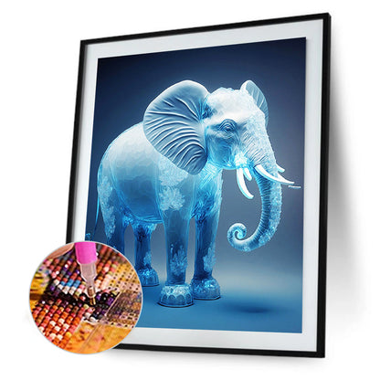 Blue Elephant - Full Round Drill Diamond Painting 30*40CM