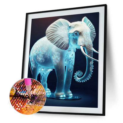 Blue Elephant - Full Round Drill Diamond Painting 30*40CM