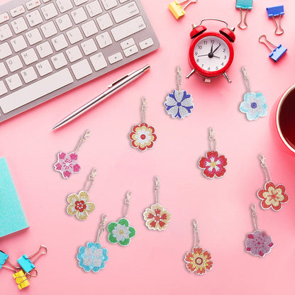 DIY Keychains Craft 24pcs Colorful Flowers